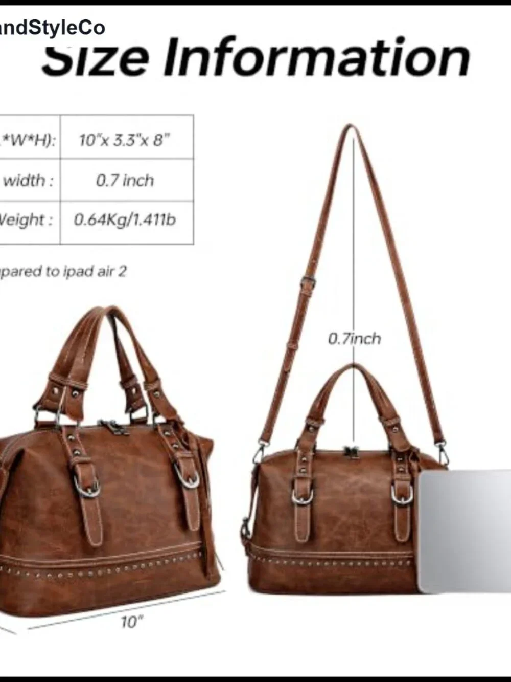 Faux Leather Vintage Doctor Satchel Crossbody Purse with Adjustable Strap